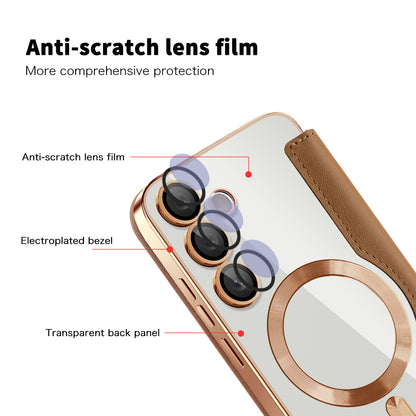 MagSafe Case for Samsung Galaxy S24 S921, Techsuit, SmartMag Book, Brown