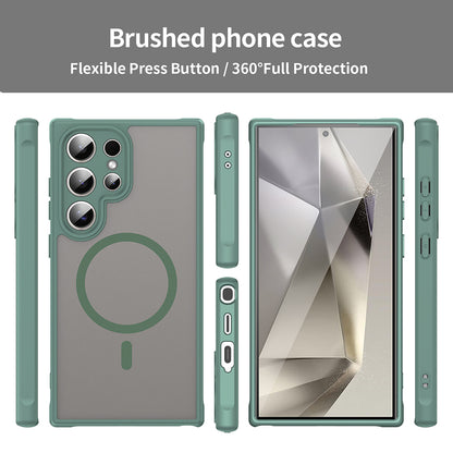MagSafe Case for Samsung Galaxy S24 Ultra S928, Techsuit, HaloFrost II, Green