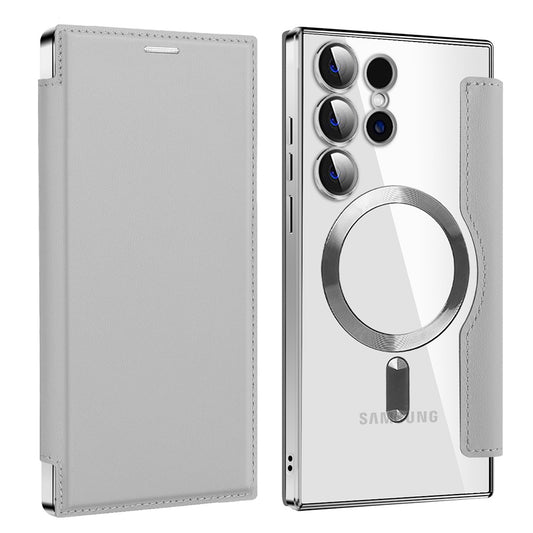 MagSafe Case for Samsung Galaxy S24 Ultra S928, Techsuit, SmartMag Book, Gray