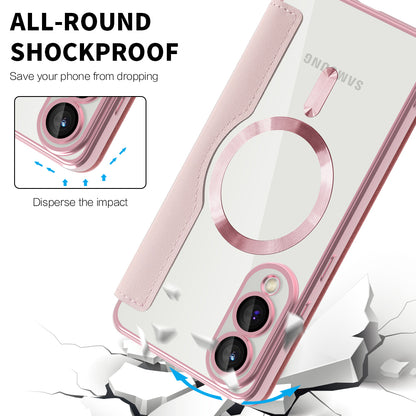 MagSafe Case for Samsung Galaxy S25 Edge S937, Techsuit, SmartMag Book, Pink