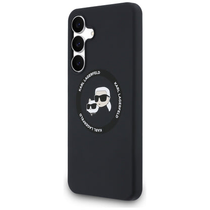 MagSafe Case for Samsung Galaxy S25 FE, Karl Lagerfeld, Silicone Karl & Choupette's Heads, Black