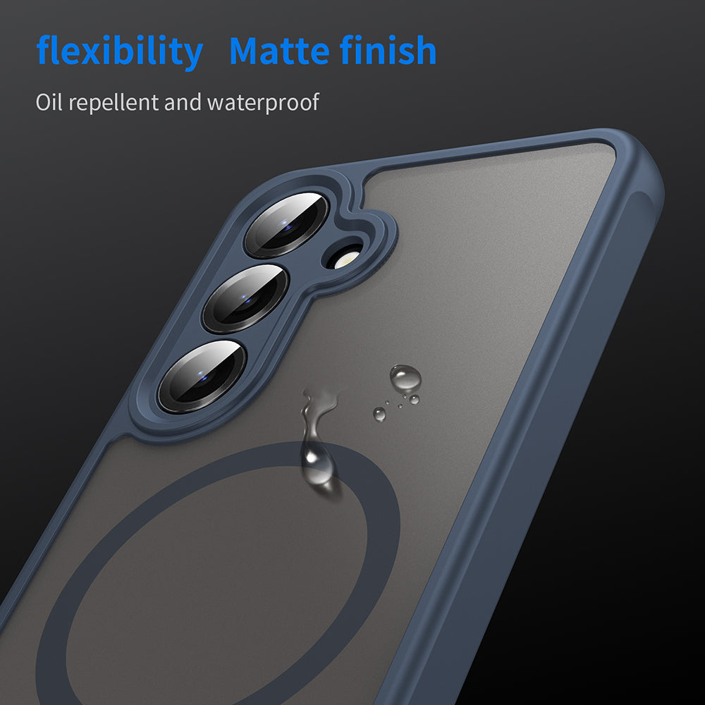 MagSafe Case for Samsung Galaxy S25 FE, Techsuit, HaloFrost II, Navy Blue