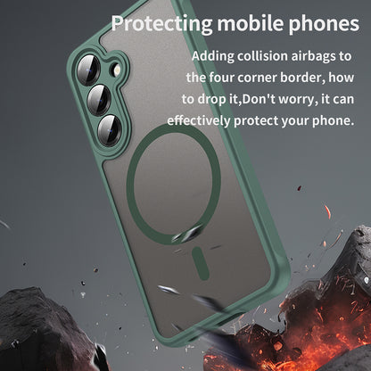 MagSafe Case for Samsung Galaxy S25 FE, Techsuit, HaloFrost II, Green