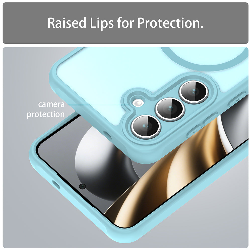 MagSafe Case for Samsung Galaxy S25 FE, Techsuit, HaloFrost II, Light Green