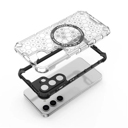 MagSafe Case for Samsung Galaxy S25+ S936, Techsuit, HoneyComb Shield, White