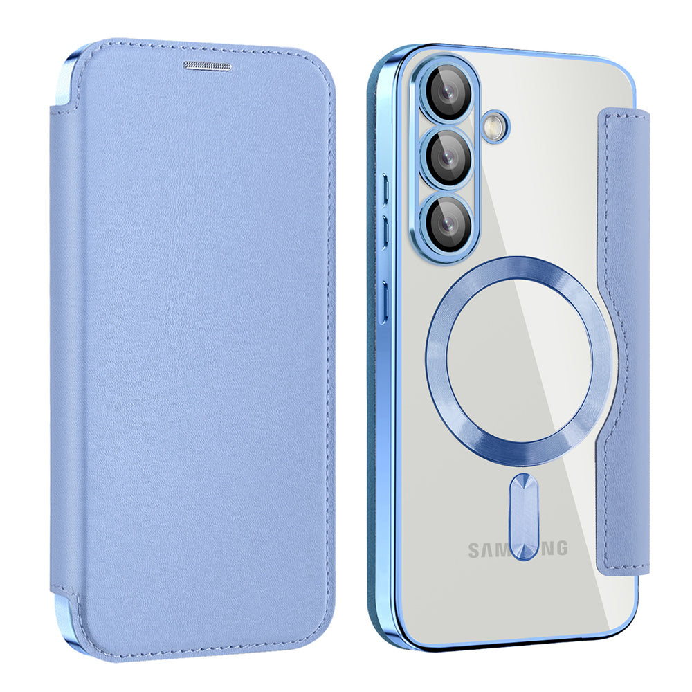 MagSafe Case for Samsung Galaxy S25+ S936, Techsuit, SmartMag Book, Blue
