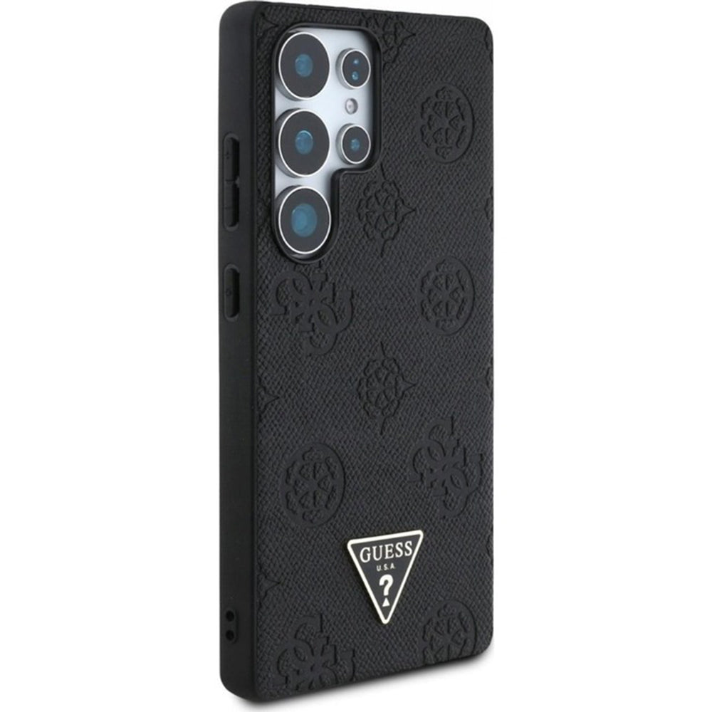 MagSafe Case for Samsung Galaxy S25 Ultra S938, Guess, Peony Grained Hot Stamp Triangle, Brown