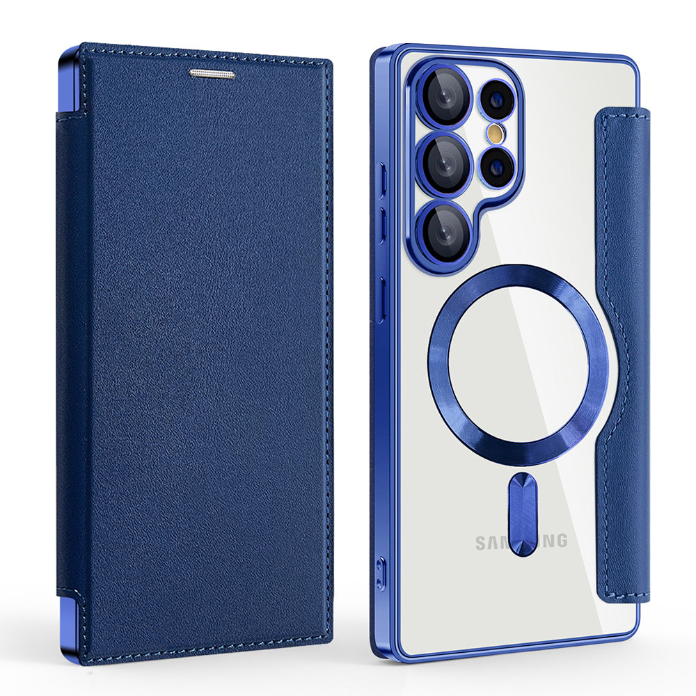 MagSafe Case for Samsung Galaxy S25 Ultra S938, Techsuit, SmartMag Book, Blue