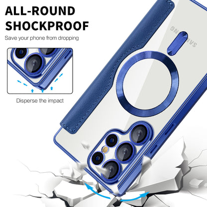 MagSafe Case for Samsung Galaxy S25 Ultra S938, Techsuit, SmartMag Book, Blue