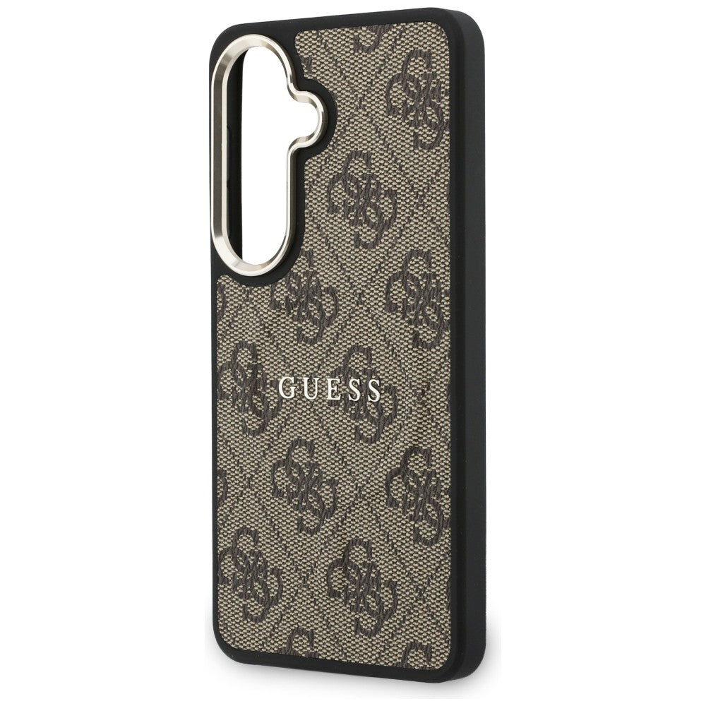 MagSafe Case for Samsung Galaxy S26 Plus S947, Guess, 4G Embossed Ring, Brown