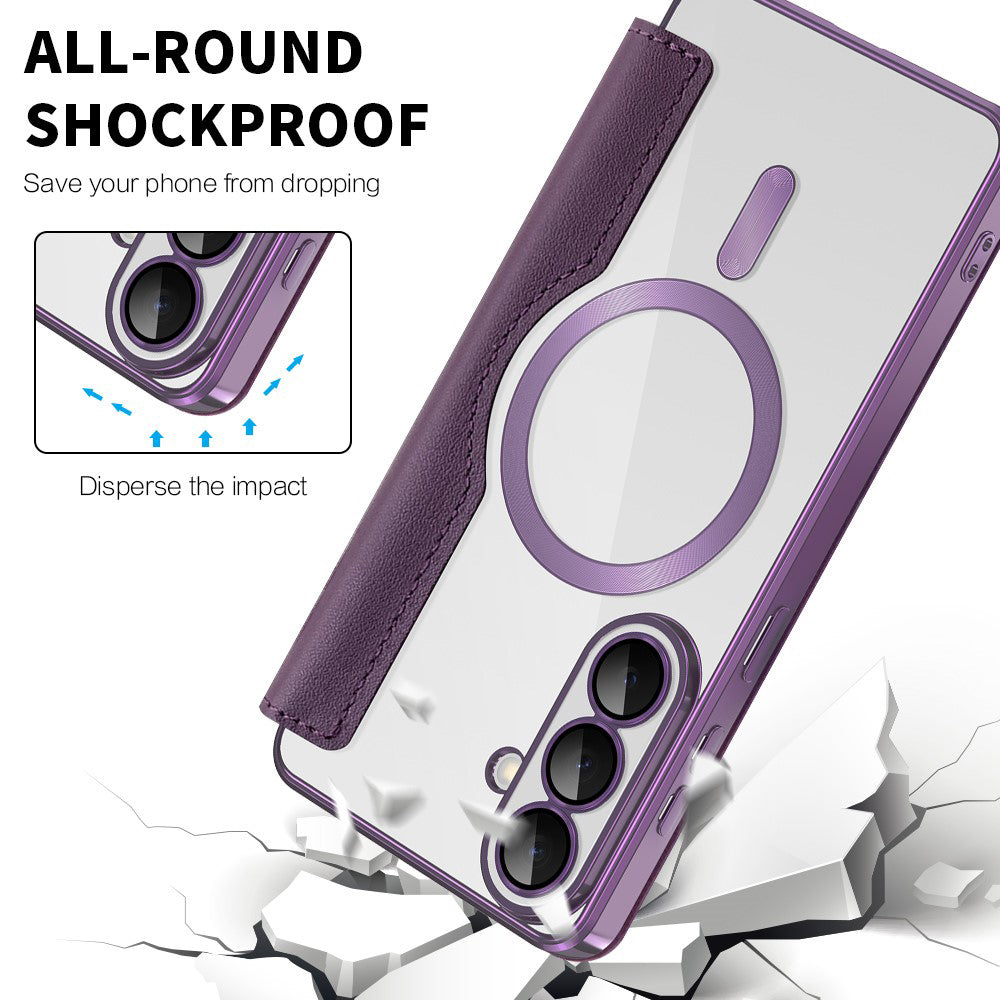 MagSafe Case for Samsung Galaxy S26 Plus S947, Techsuit, SmartMag Book, Purple