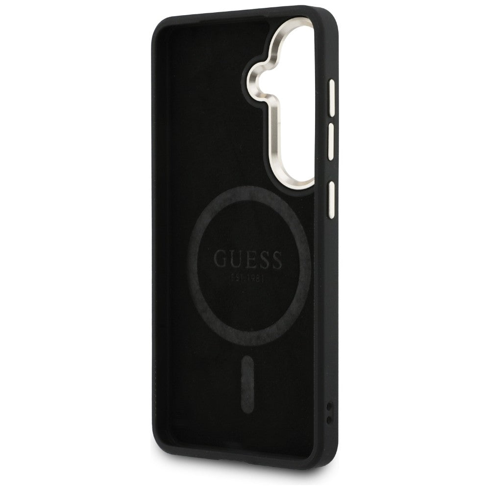 MagSafe Case for Samsung Galaxy S26 S942, Guess, 4G Embossed Ring, Brown