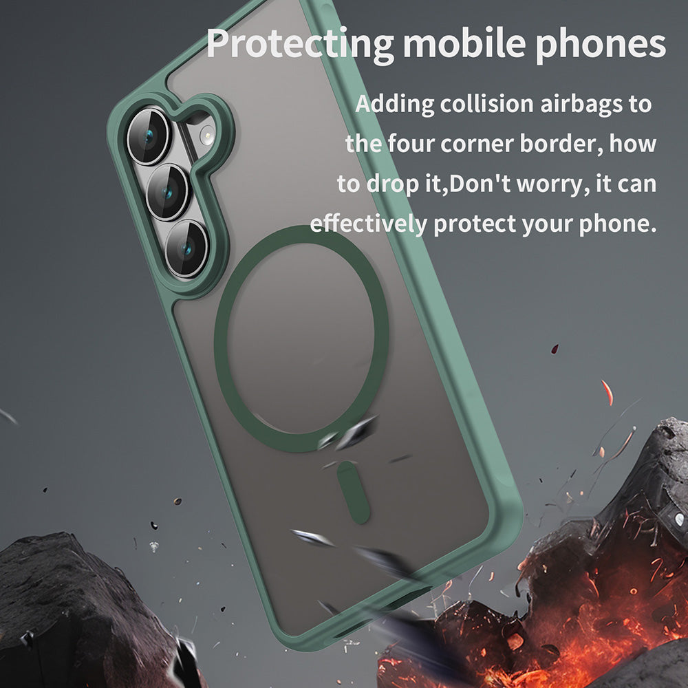 MagSafe Case for Samsung Galaxy S26, Techsuit, HaloFrost II, Green