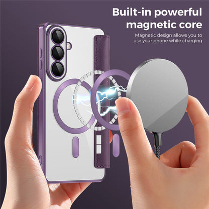 MagSafe Case for Samsung Galaxy S26 S942, Techsuit, SmartMag Book, Purple