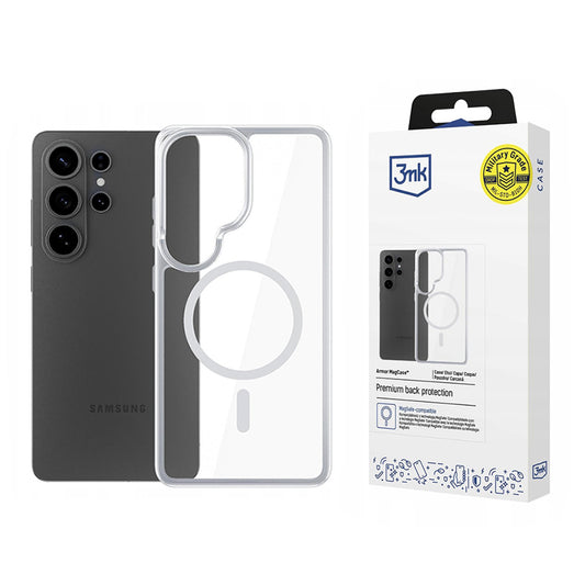 MagSafe Case for Samsung Galaxy S26 Ultra, 3MK, Armor MagCase, Transparent