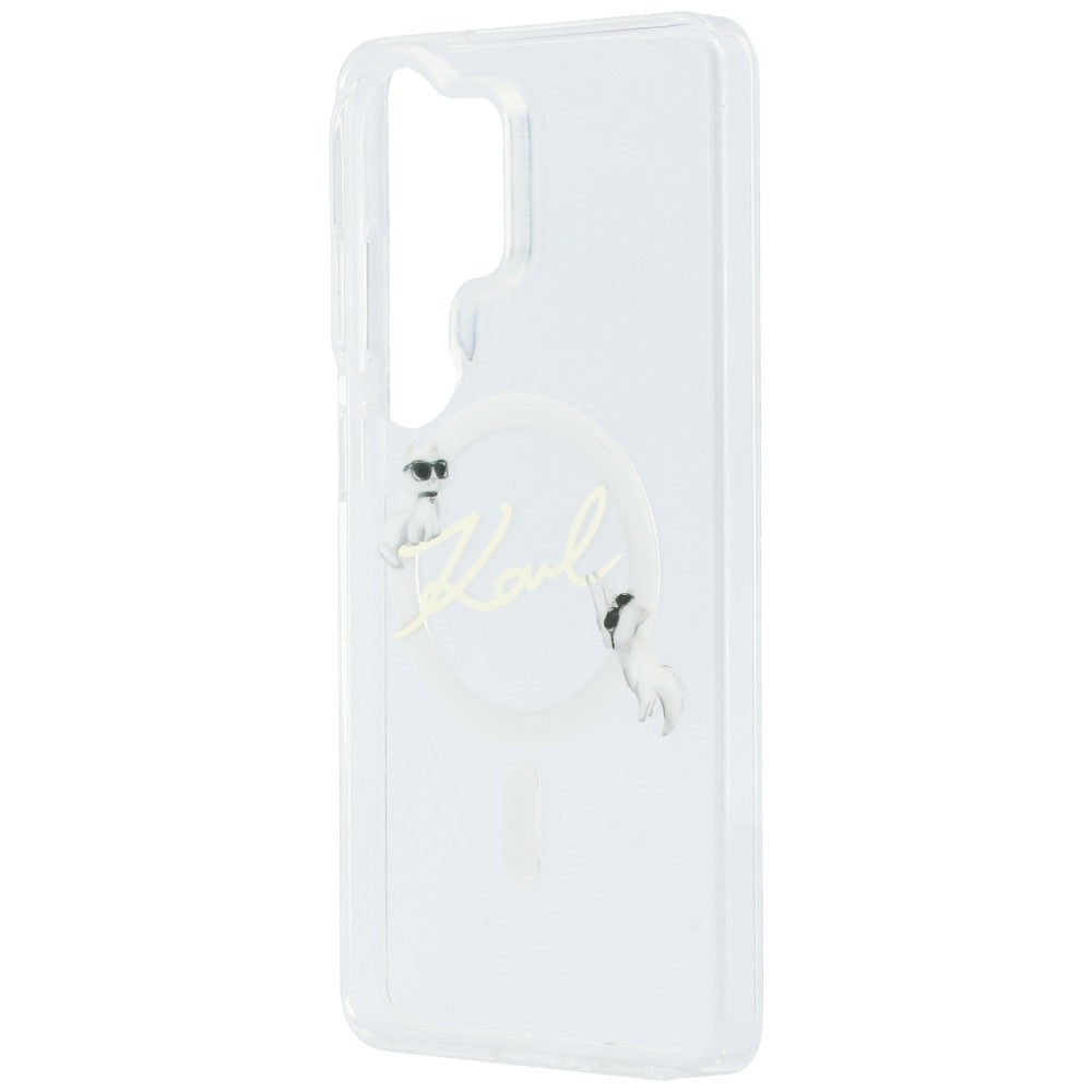 MagSafe Case for Samsung Galaxy S26 Ultra S948, Karl Lagerfeld, IML Choupette Karl Script Logo, White