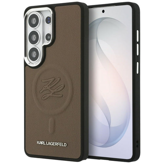 MagSafe Case for Samsung Galaxy S26 Ultra S948, Karl Lagerfeld, Initial Logo Debossed, Brown
