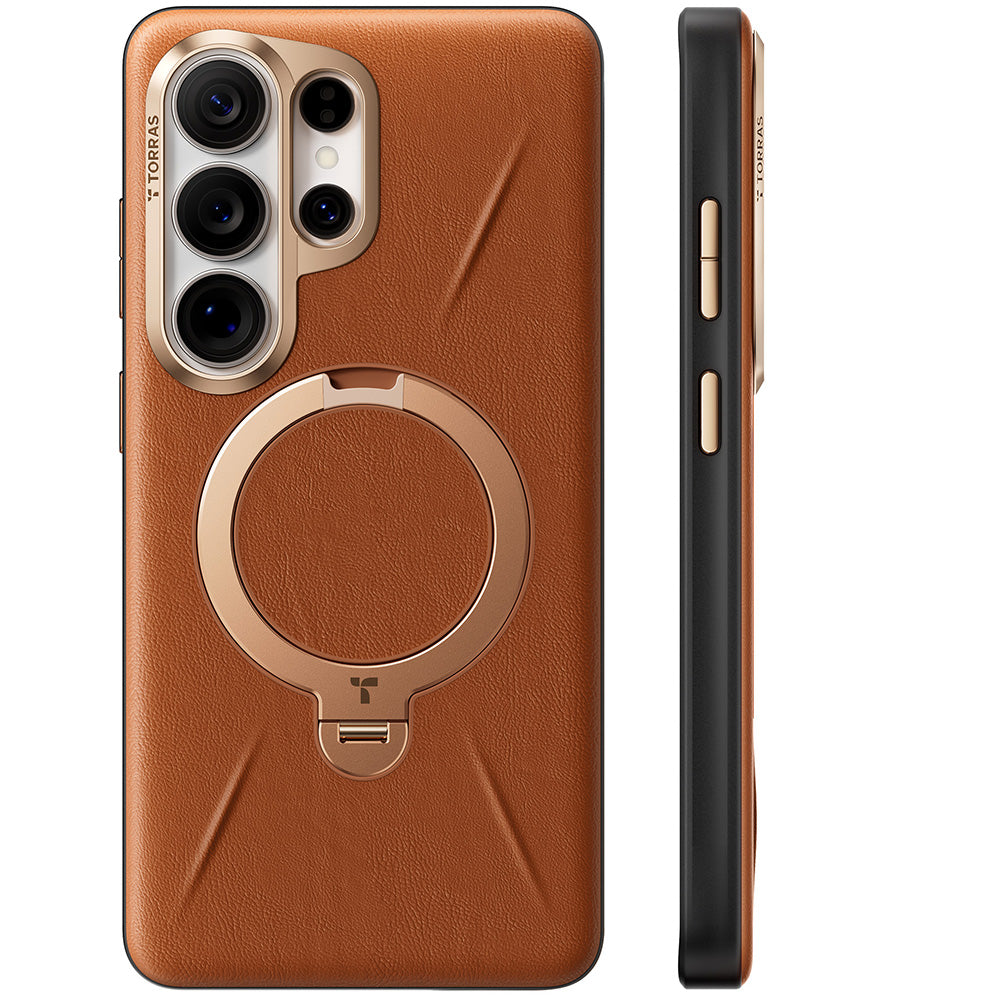 MagSafe Case for Samsung Galaxy S26 Ultra, Torras, QPRO Leather, Brown