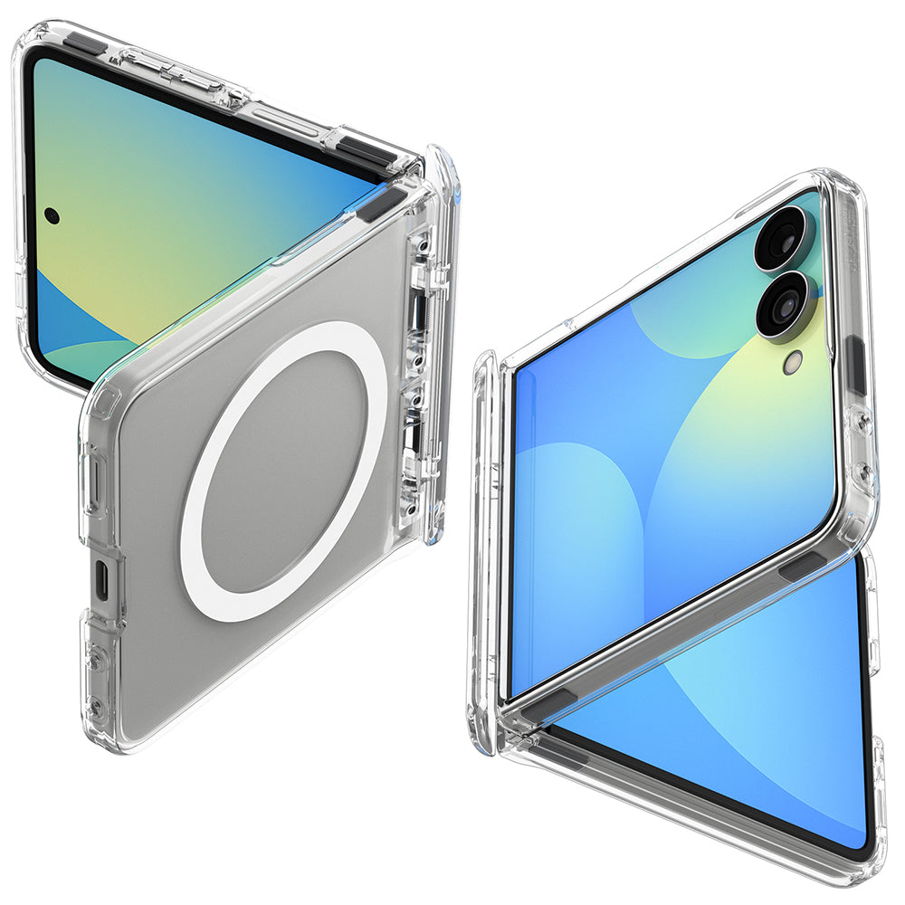 MagSafe Case for Samsung Galaxy Z Flip8 F776, Spigen, Ultra Hybrid Pro, Clear White ACS11524