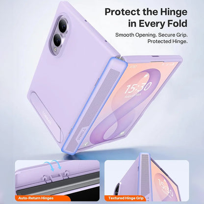 MagSafe Case for Samsung Galaxy Z Fold8 F971, Torras, Ostand L1 Guardian, Light Purple