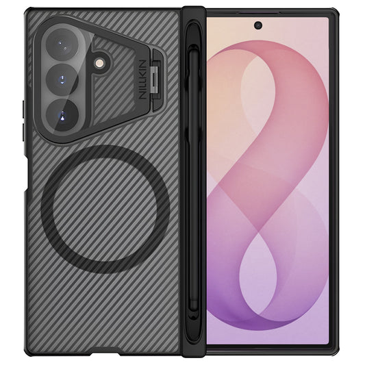 MagSafe Case for Samsung Galaxy Z Fold8 Ultra F976, Nillkin, CamShield Pro with Transparent Lens Cover and S-Pen Holder, Transparent Black