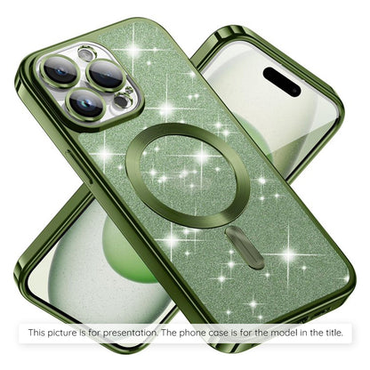 MagSafe Case for Xiaomi 17T, Techsuit, Luxury Glitter, Dark Green