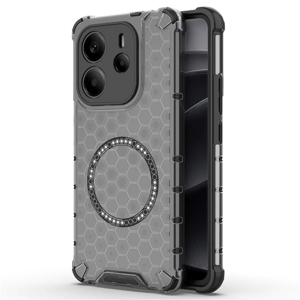 MagSafe Case for Xiaomi Redmi Note 14 4G (Regional), Techsuit, HoneyComb Shield, Black