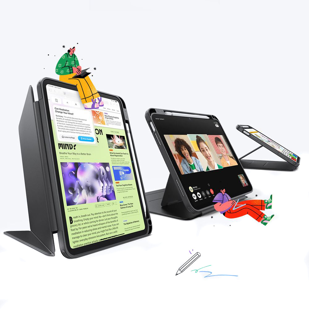 Case for Apple iPad (2025) / (2022), ESR, Flip Hybrid, Black