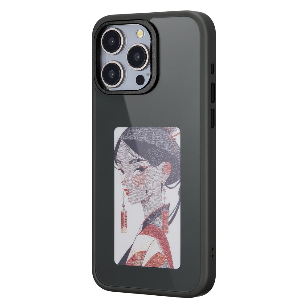 Case for Apple iPhone 15 Pro, OEM, Customized E-Ink Display, Black