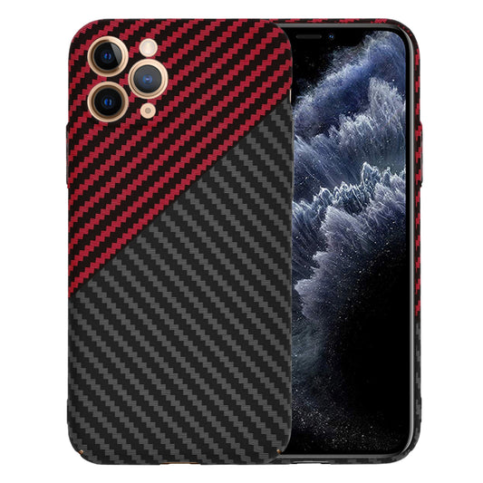 Case for Apple iPhone 11 Pro, Techsuit, Carbonite FiberShell, Black Red