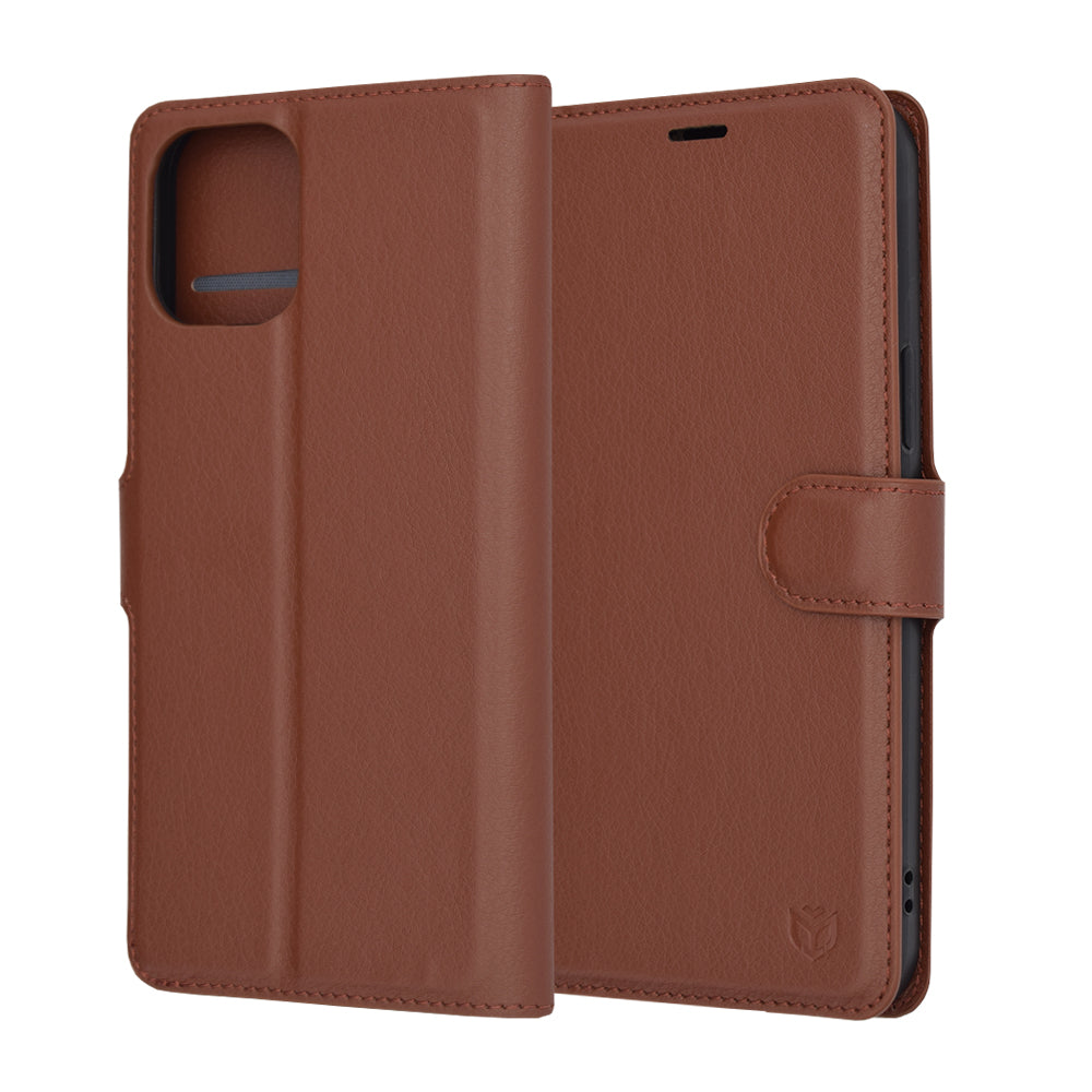 Case for Apple iPhone 12 Pro Max, Techsuit, Leather Folio, Brown