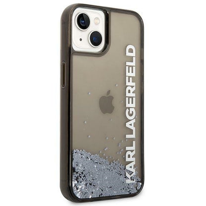 Case for Apple iPhone 14 Plus, Karl Lagerfeld, Liquid Glitter KL Logo, Black