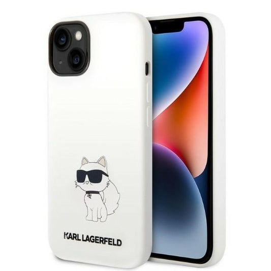 Case for Apple iPhone 14 Plus, Karl Lagerfeld, Silicone Choupette, White