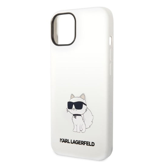 Case for Apple iPhone 14 Plus, Karl Lagerfeld, Silicone Choupette, White