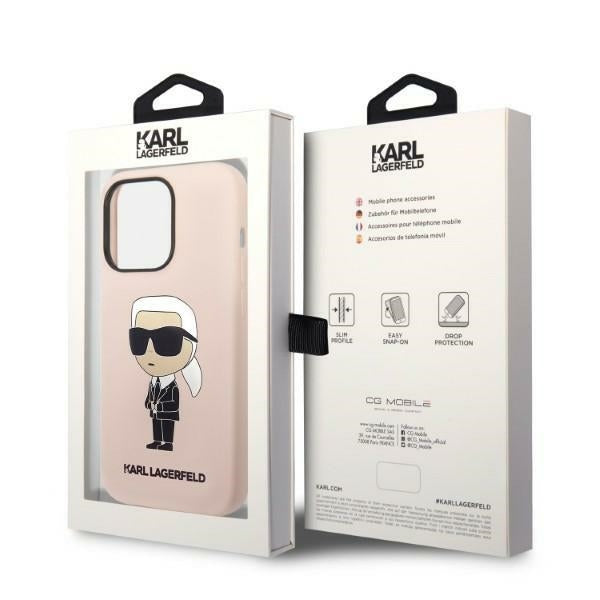 Case for Apple iPhone 14 Pro, Karl Lagerfeld, Ikonik NFT Silicone, Pink