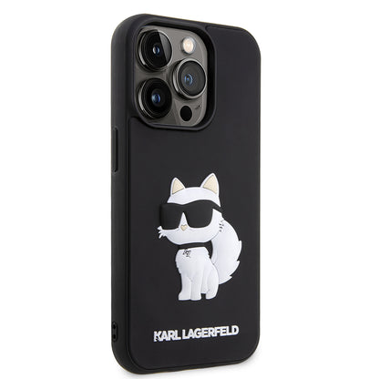 Case for Apple iPhone 14 Pro Max, Karl Lagerfeld, 3D Rubber Choupette, Black