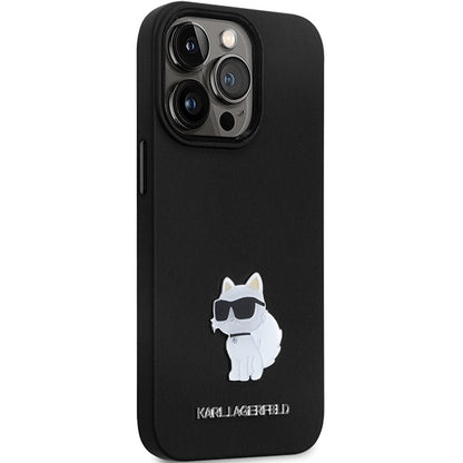 Case for Apple iPhone 14 Pro Max, Karl Lagerfeld, Silicone Choupette Metal, Black