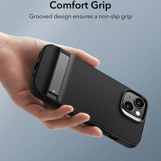 Case for Apple iPhone 15 Plus, ESR, Air Shield Boost Kickstand, Black