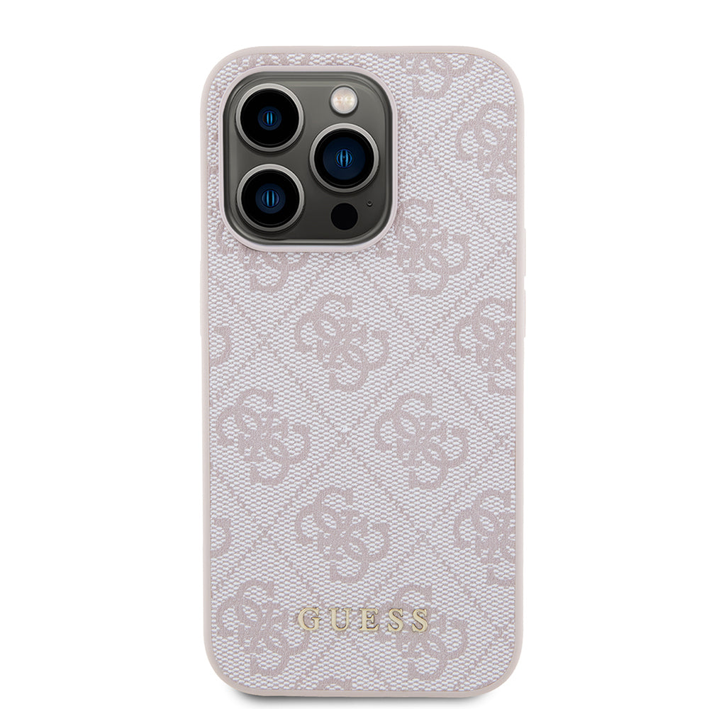 Case for Apple iPhone 15 Pro, Guess, 4G Metal Gold Logo, Pink