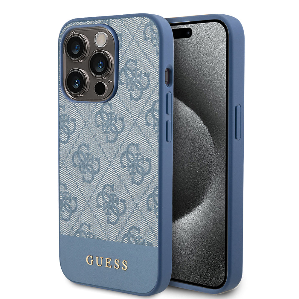 Case for Apple iPhone 15 Pro, Guess, 4G Stripe, Blue