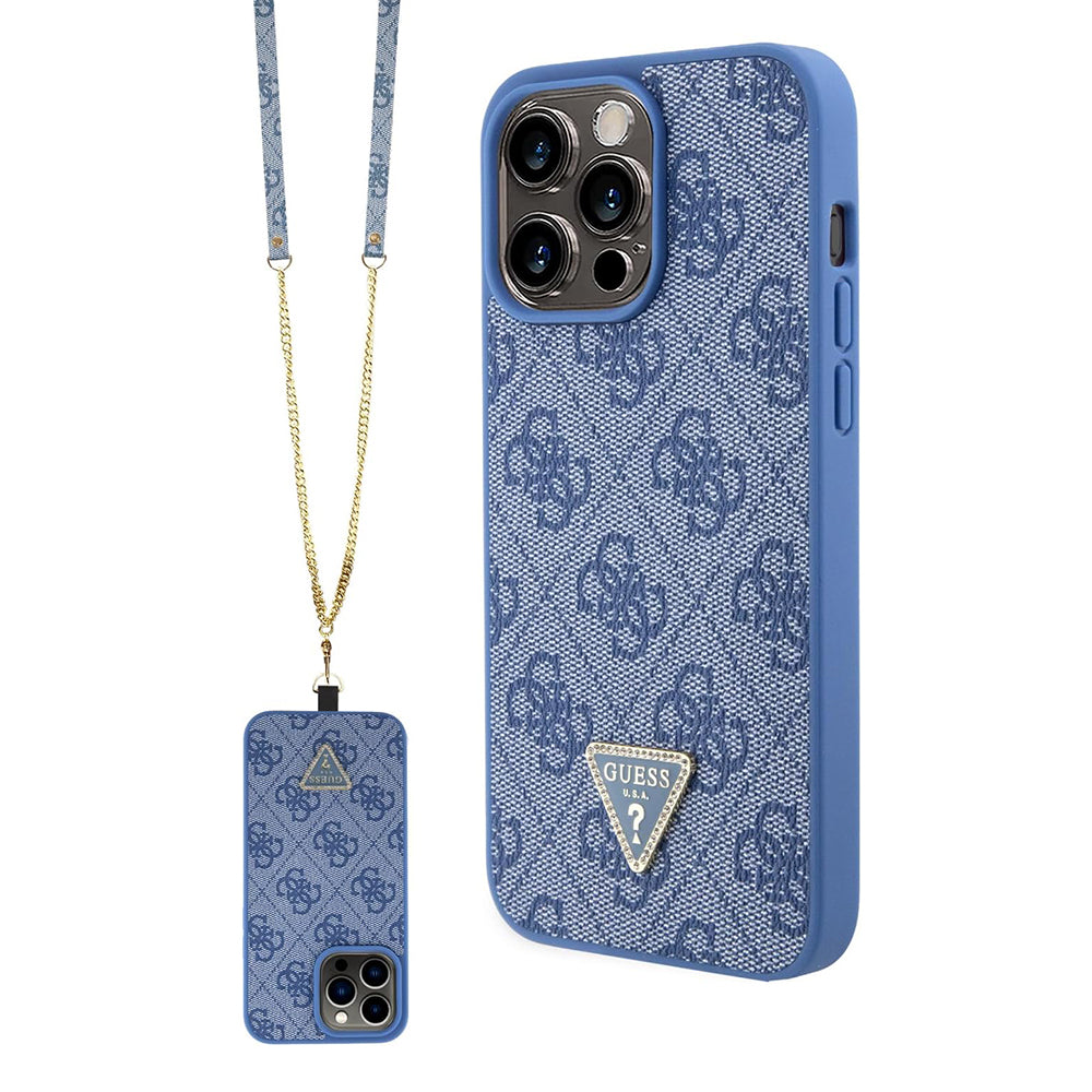 Case for Apple iPhone 15 Pro, Guess, Crossbody 4G Metal Logo, Blue