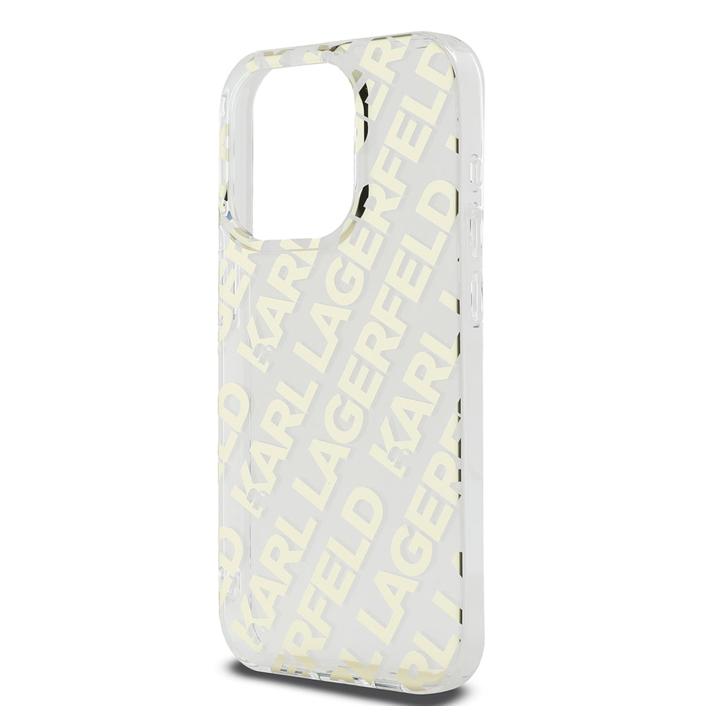 Case for Apple iPhone 15 Pro Max, Karl Lagerfeld, IML Luxury Gold Fullover Logo, Gold