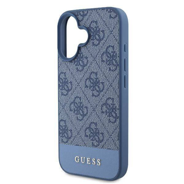Case for Apple iPhone 16, Guess, 4G Bottom Stripe, Blue