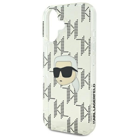 Case for Apple iPhone 16, Karl Lagerfeld, IML Luxury Electroplated Karl's Head, Transparent