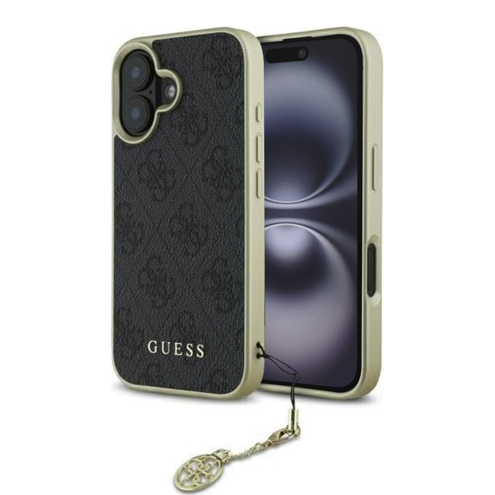 Case for Apple iPhone 16 Plus, Guess, 4G Charm, Black