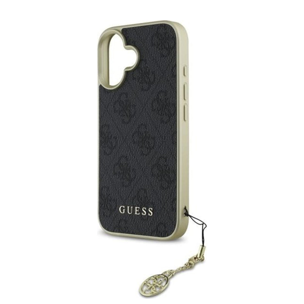 Case for Apple iPhone 16 Plus, Guess, 4G Charm, Black