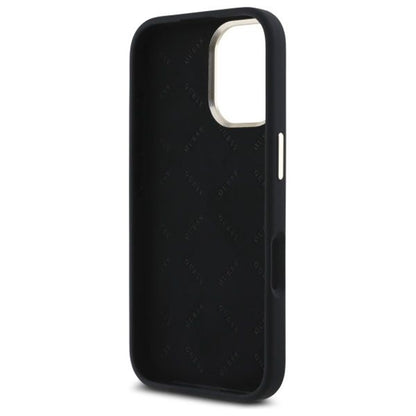 Case for Apple iPhone 16 Plus, Guess, Script Metal Logo & Frame, Black