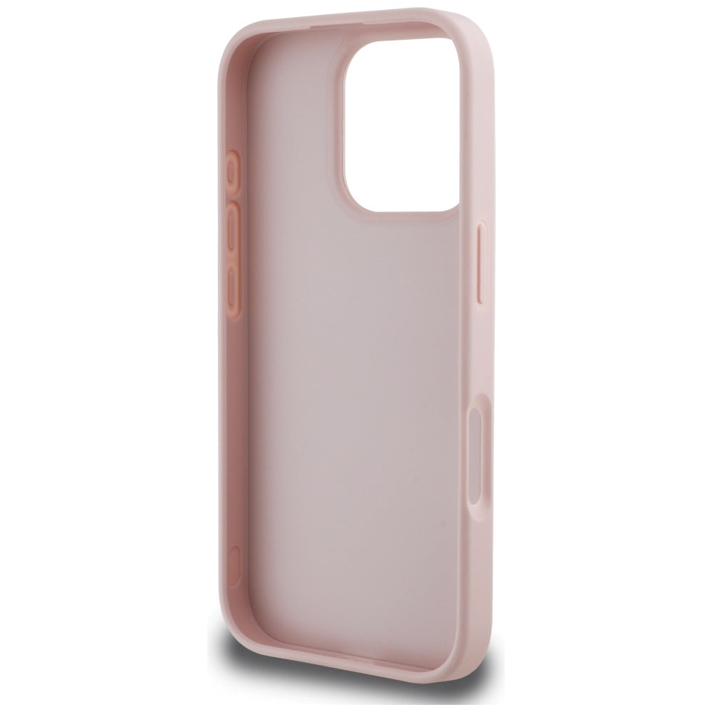 Case for Apple iPhone 16 Pro, Guess, Grained Big 4G Logo Small Classic Logo, Pink