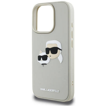 Case for Apple iPhone 16 Pro, Karl Lagerfeld, 3D Rubber Karl & Choupette, Beige