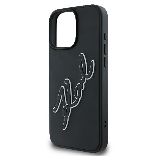 Case for Apple iPhone 16 Pro, Karl Lagerfeld, 3D Rubber Signature, Black